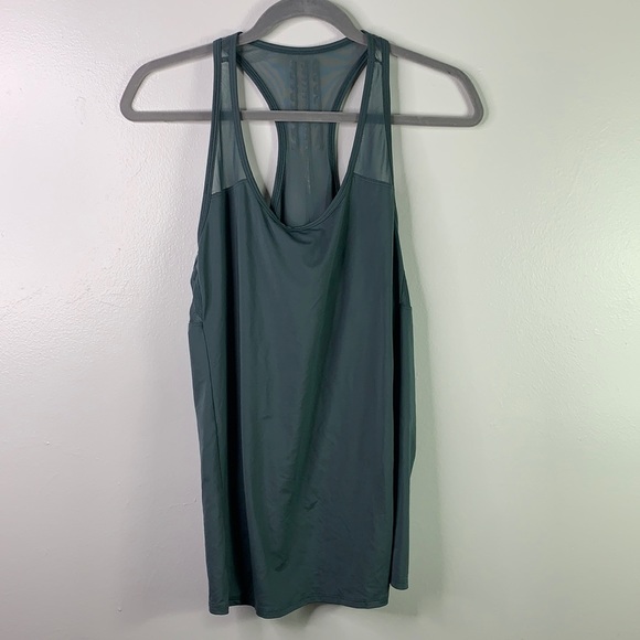 Fabletics Tops - FABLETICS Teal Racerback Mesh Panel Tank Top M